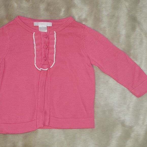 JANIE AND JACK PINK 3-BUTTON CARDIGAN, SIZE 3-6 MONTHS - Picture 4 of 7